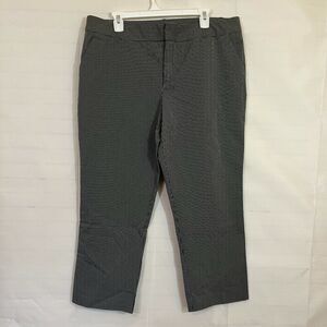 Norma Kamali Stripe Crop Ankle Pants Womens 16 Gray and Black Stretch